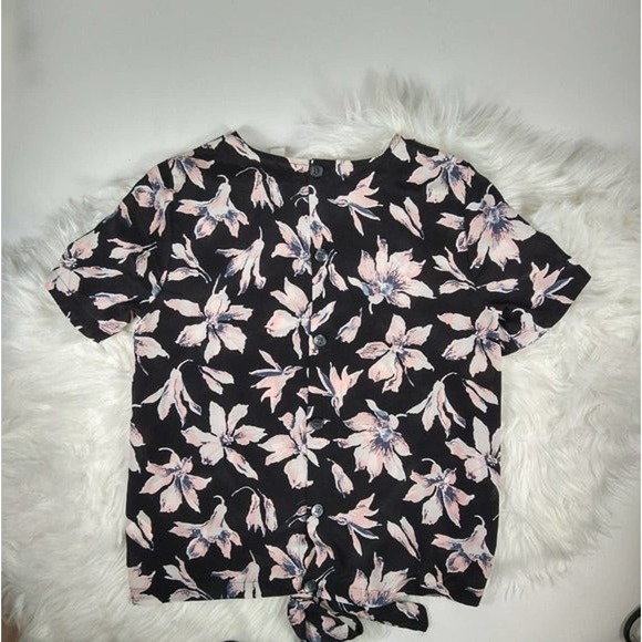 Madewell Silk Button-Back Tie Tee - NWT - Picture 3 of 6